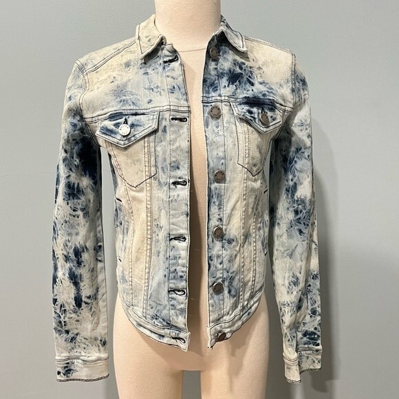 William Rast Sussex Tye Dye Cropped Denim Jacket Size XS - Picture 3 of 10